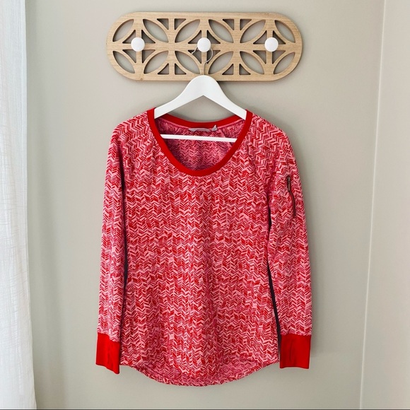 Athleta Coronada Long Sleeve Running Top Red Sz Small - Picture 1 of 11